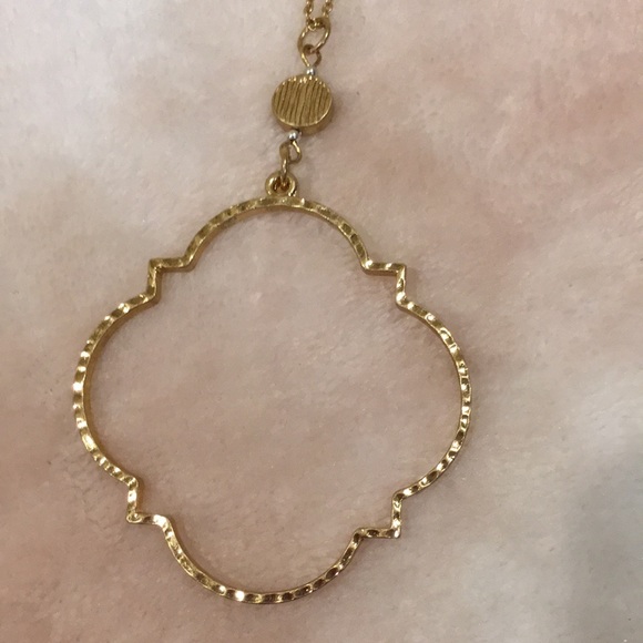 Pretty Gold Statement Necklace by Eunoia NYC NWT 36” - Picture 2 of 8